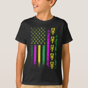 Carnival Mardi Gras Usa American Flag Crawfish Par T-Shirt