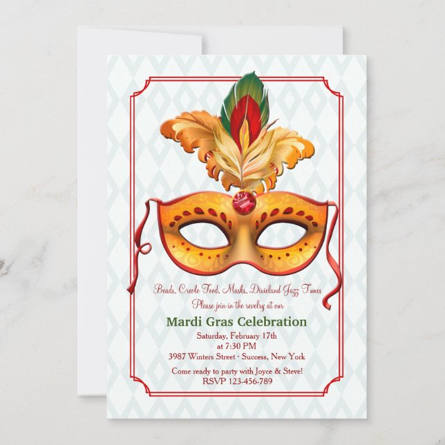 Carnival Mask #10 Invitation (Front)