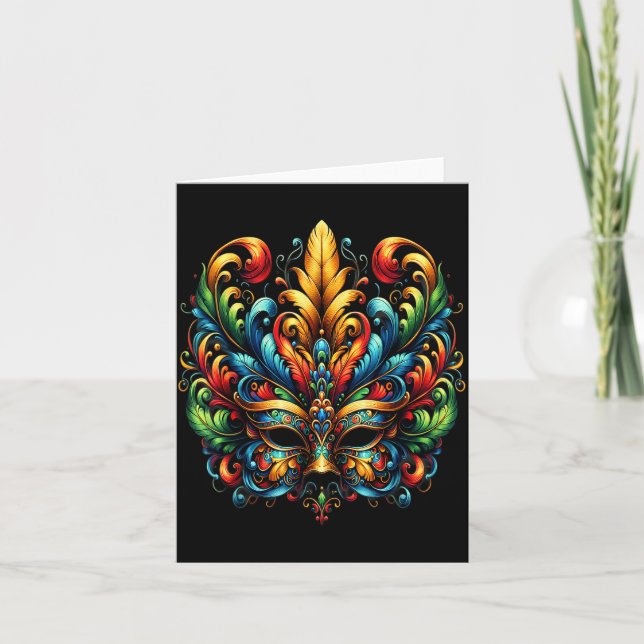 Carnival Mask Brazil Rio  Card (Front)