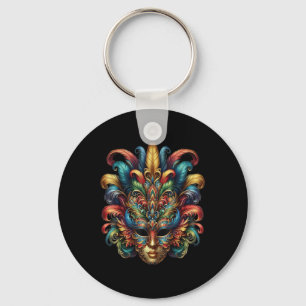 Carnival Mask Colourful Mardi Gras Brazil Rio  Keychain