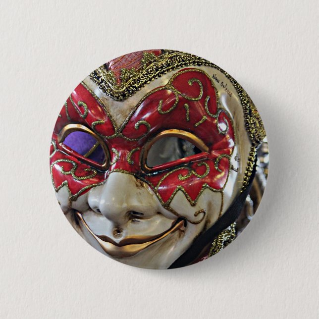 Carnival Mask Design 2 Inch Round Button (Front)