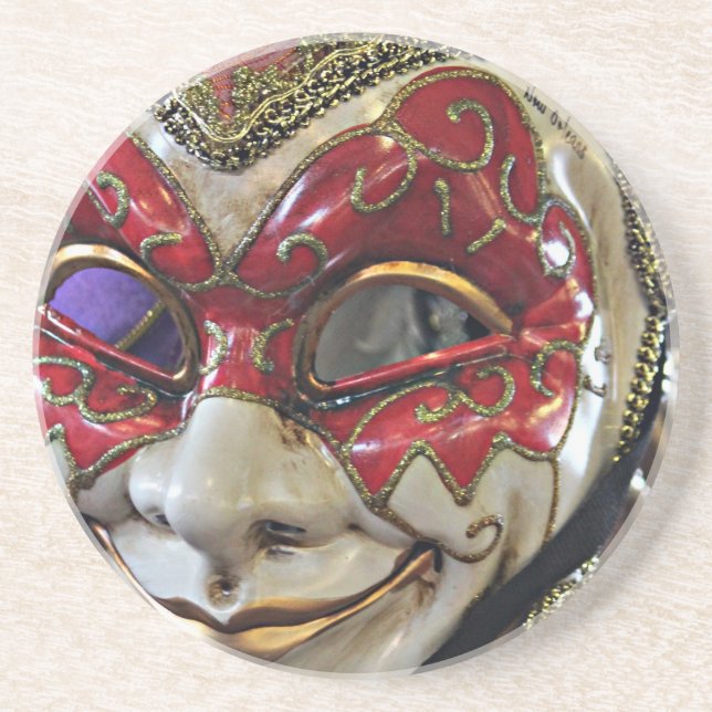 Carnival Mask Design Coaster (Front)