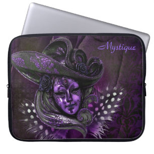 Carnival Mask - Purple Damask Laptop Sleeve