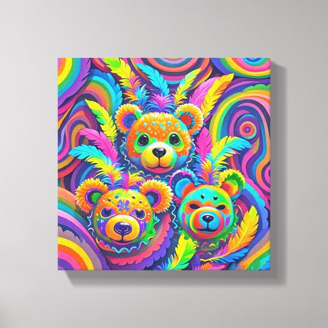 Carnival masking bears canvas print (Front)