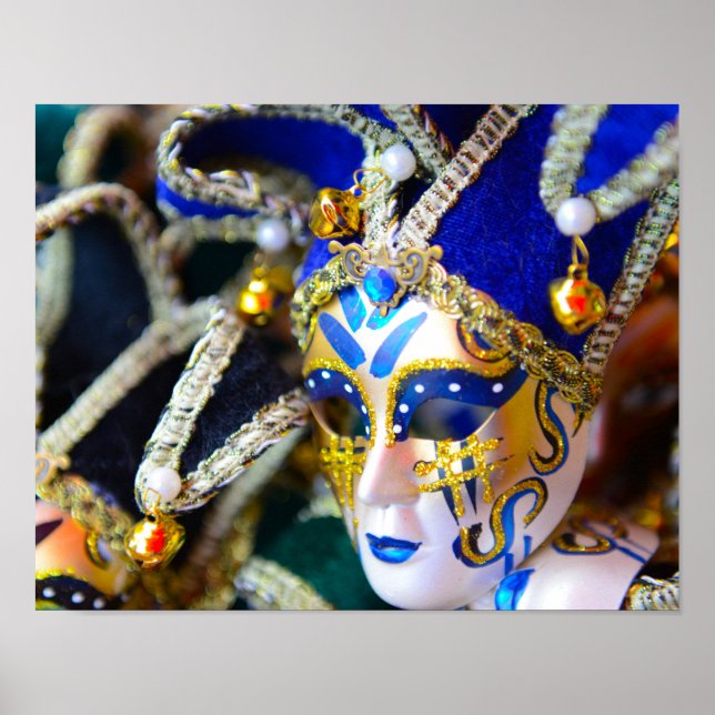 Carnival Masquerade Masks in Venice Italy Poster (Front)