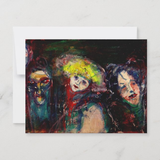 CARNIVAL NIGHT IN VENICE Venetian Masquerade Masks Announcement (Front)