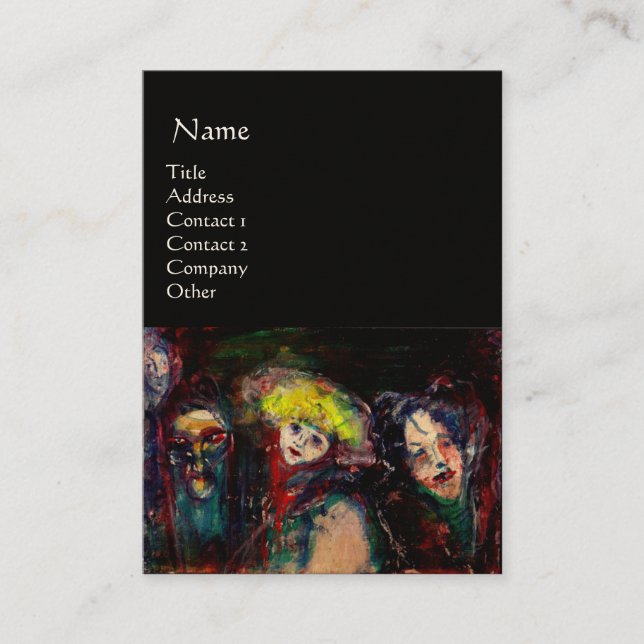 CARNIVAL NIGHT IN VENICE Venetian Masquerade Masks Business Card (Front)