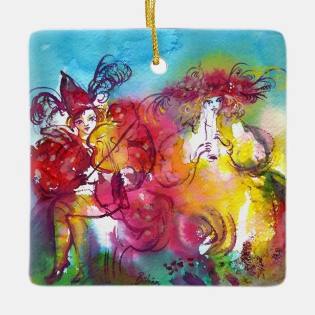 CARNIVAL NIGHT / Venetian Masquerade,Dance Music Ceramic Ornament (Front)