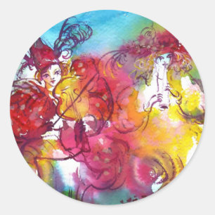 CARNIVAL NIGHT / Venetian Masquerade,Dance Music Classic Round Sticker