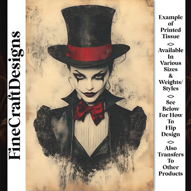 Carnival Noir Figure, Face Make Up CG1 Decoupage Tissue Paper (Creator Uploaded)