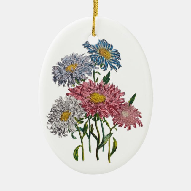 Carnival of flowers ceramic ornament (Front)