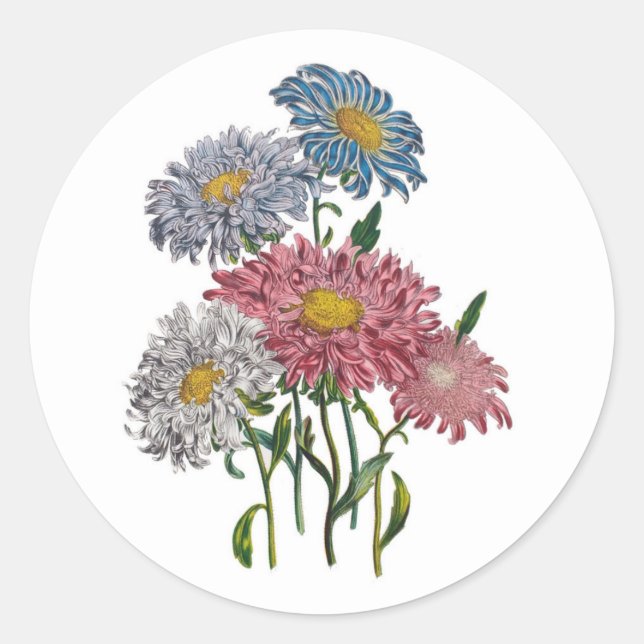 Carnival of flowers classic round sticker (Front)