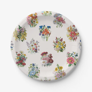 Carnival of flowers paper plate