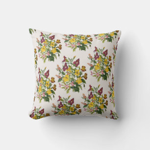Carnival of flowers throw pillow