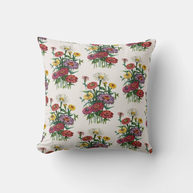 Carnival of flowers throw pillow (Front)