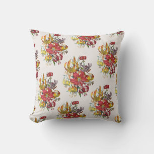 Carnival of flowers throw pillow