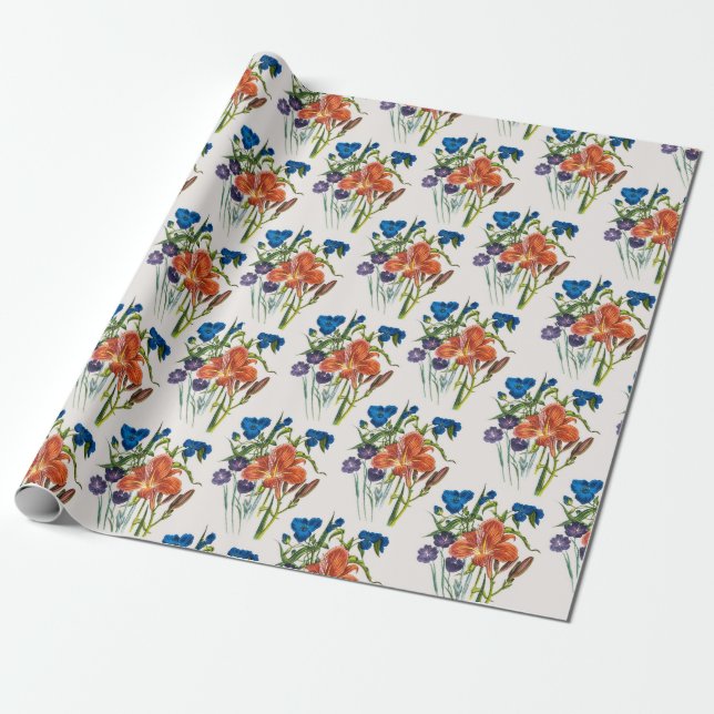 Carnival of Flowers Wrapping Paper (Unrolled)