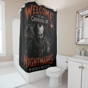 Carnival of Nightmares Creepy Clown Shower Curtain