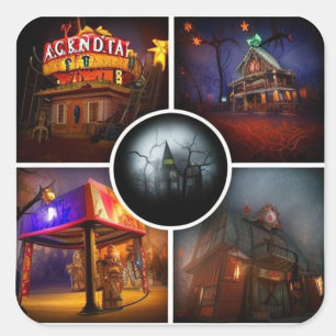 Carnival of Shadows: Enter the Twisted Funhouses  Square Sticker