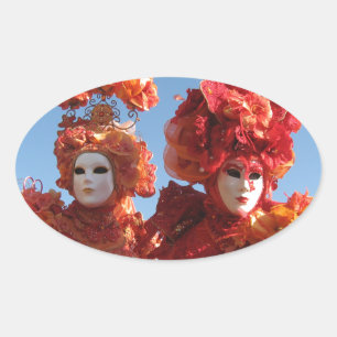 Carnival of Venice Oval Sticker