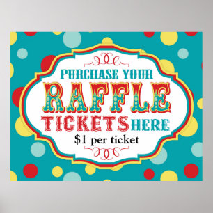 Carnival or Circus Raffle Ticket Booth Sign
