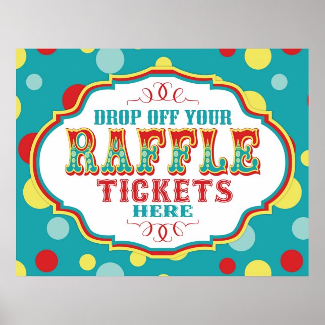 Carnival or Circus Raffle Ticket Booth Sign (Front)