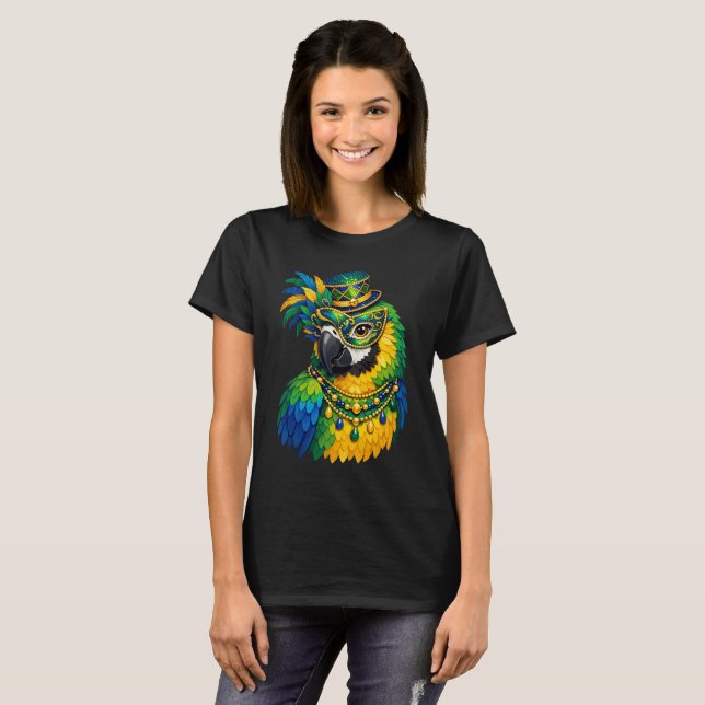 Carnival Parrot Colorful Graphic T-Shirt (Front Full)