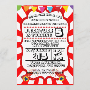 Carnival Party Invitation, Circus Invitation