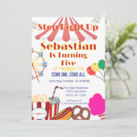 Carnival Party Invitation with Tent Top & Snacks