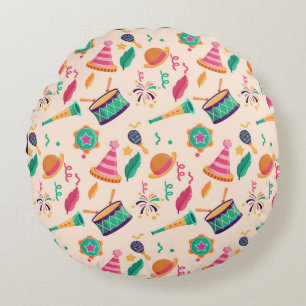 Carnival pattern round pillow