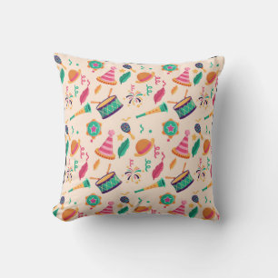 Carnival pattern throw pillow