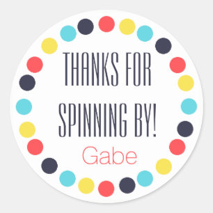 Carnival Personalized Pinwheel Birthday Label