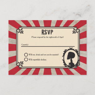 Carnival Skeleton Skull Steampunk Wedding RSVP Card