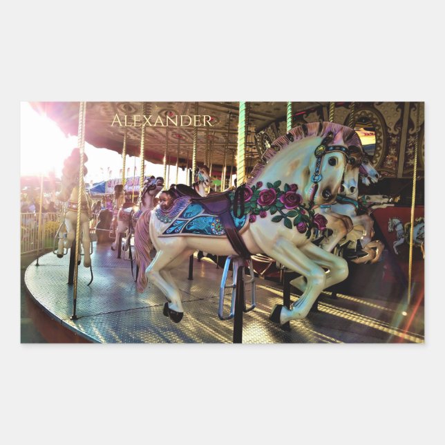 Carnival State Fair Merry-Go-Round Carousel Horse Sticker (Front)