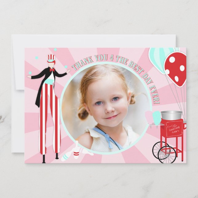 Carnival Stilt Walker Cotton Candy Thank You (Front)