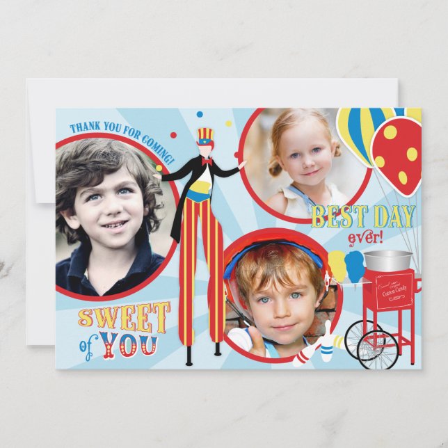 Carnival Stilt Walker Cotton Candy Thank You (Front)