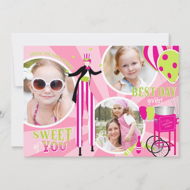 Carnival Stilt Walker & Cotton Candy Thank You 3 (Front)