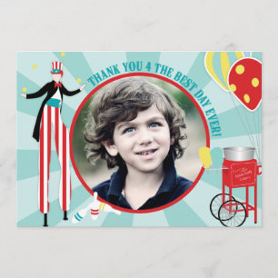 Carnival Stilt Walker Cotton Candy Thank You Card
