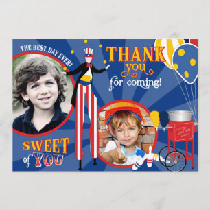 Carnival Stilt Walker Cotton Candy Thank You Card