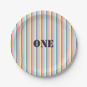 Carnival Stripe Paper Plate {Editable Text}