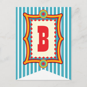 Carnival Stripe Party Bunting Banner Post Card