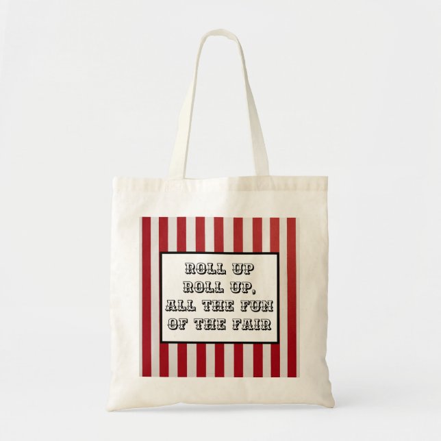 Carnival Stripe Tote Bag – Fun Fair-Inspired  (Front)