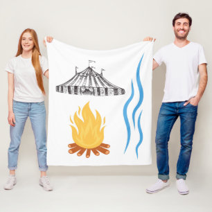 Carnival Tent with Bonfire Fleece Blanket