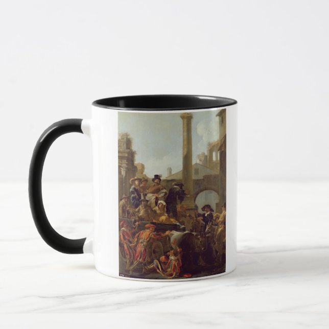 Carnival Time in Rome, 1653 (oil on canvas) Mug (Left)