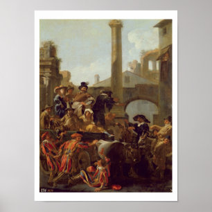 Carnival Time in Rome, 1653 (oil on canvas) Poster