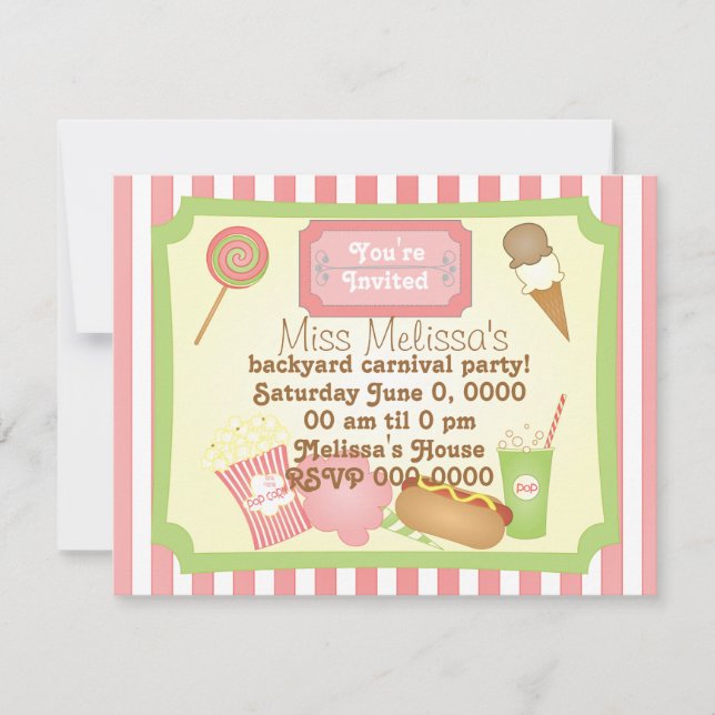 Carnival Treats Invitation (Front)
