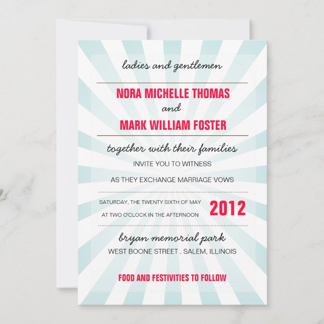 Carnival Wedding Invitation (Front)