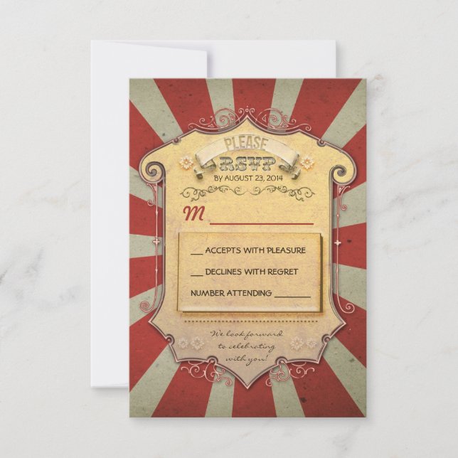 carnival wedding RSVP Card (Front)