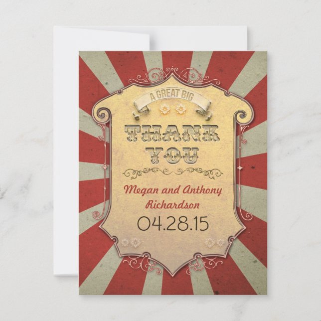 carnival wedding thank you cards (Front)