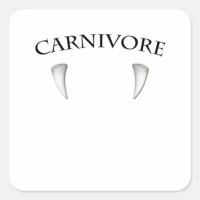 Carnivore Fang Square Sticker (Front)
